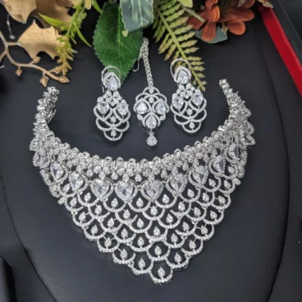 Regal Crystal Layered Choker Set