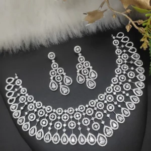 Royal Teardrop Crystal Necklace Set