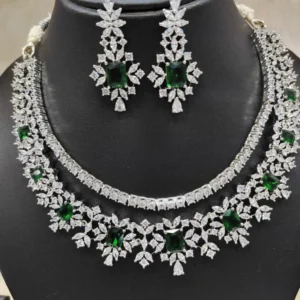 Emerald Accent Crystal Choker Set