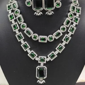 Emerald Green Crystal Necklace Set