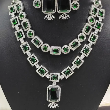 Emerald Green Crystal Necklace Set